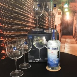 Sampak - Hawthorns London Dry Gin og 4 Lyngby Gin Glas